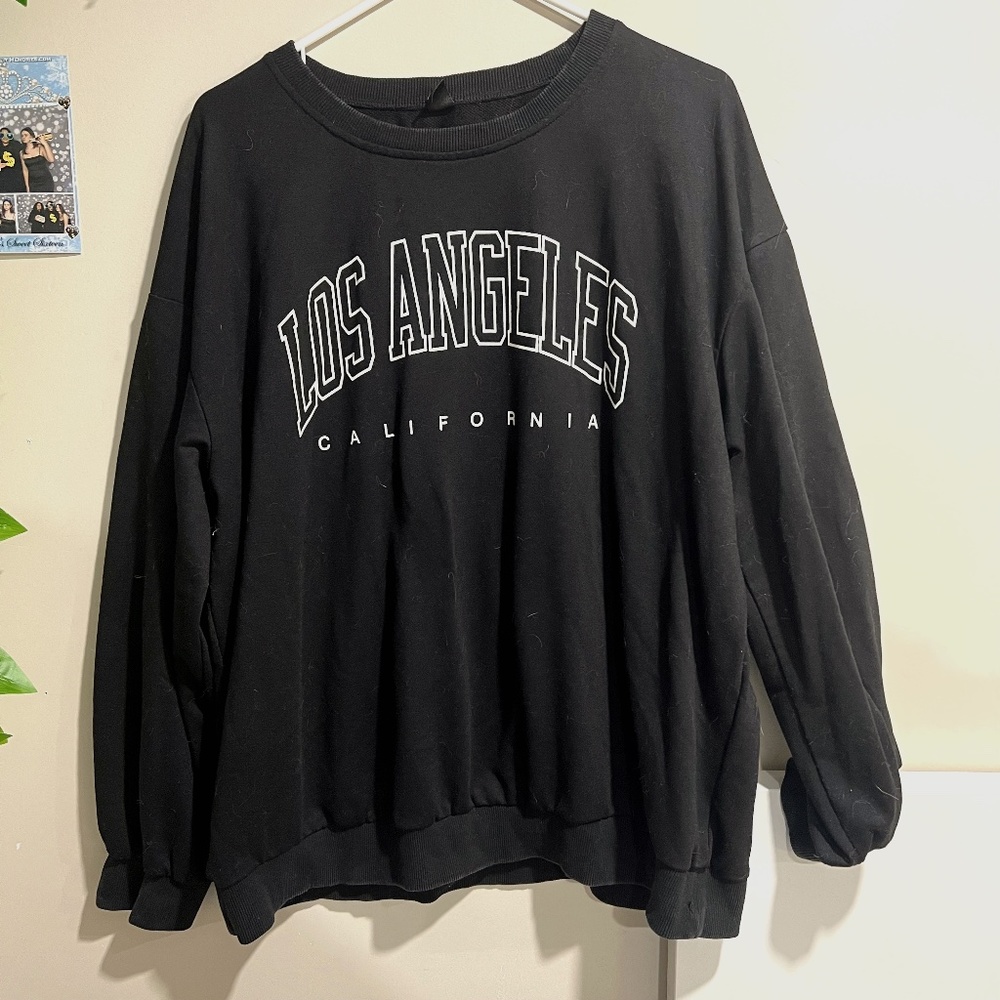 SHEIN EZwear Letter Graphic Thermal Lined Sweatshirt